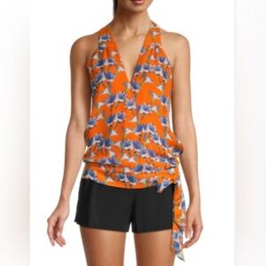 EUC SZ XS Parker Kenna Floral Wrap Top